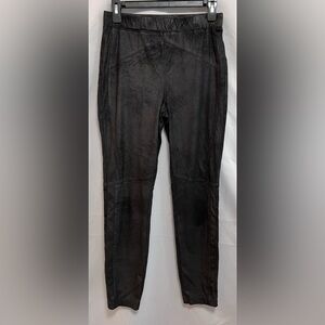 Free People Black Leggings Faux Suede Leather Leggings Ankle Pants Women’s Sz S‎